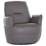 XXL-SESSEL - Dunkelgrau, Design, Leder/Metall (83/90/85cm) - Landscape