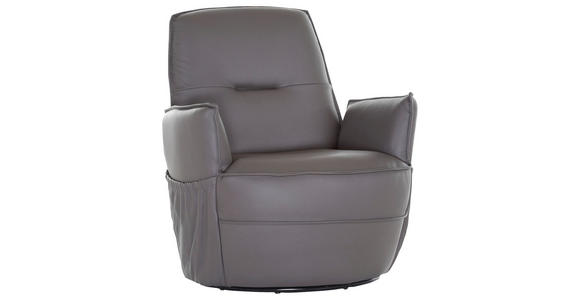 XXL-SESSEL - Dunkelgrau, Design, Leder/Metall (83/90/85cm) - Landscape