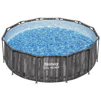 POOL-SET STEEL PRO MAX 5614X 366/100 cm  - Blau/Grau, KONVENTIONELL, Kunststoff/Metall (366/100cm) - Bestway