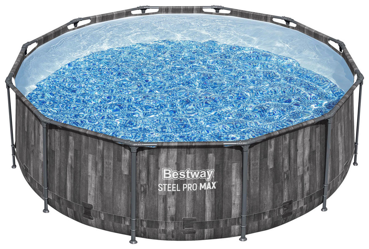 POOL-SET STEEL PRO MAX 5614X 366/100 cm  - Blau/Grau, KONVENTIONELL, Kunststoff/Metall (366/100cm) - Bestway