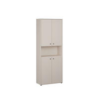 DREHTÜRENSCHRANK 73,7/197,5/34,8 cm,  in Sandfarben, 4 Tür(en)  - Sandfarben/Schwarz, Design, Holzwerkstoff/Kunststoff (73,7/197,5/34,8cm)
