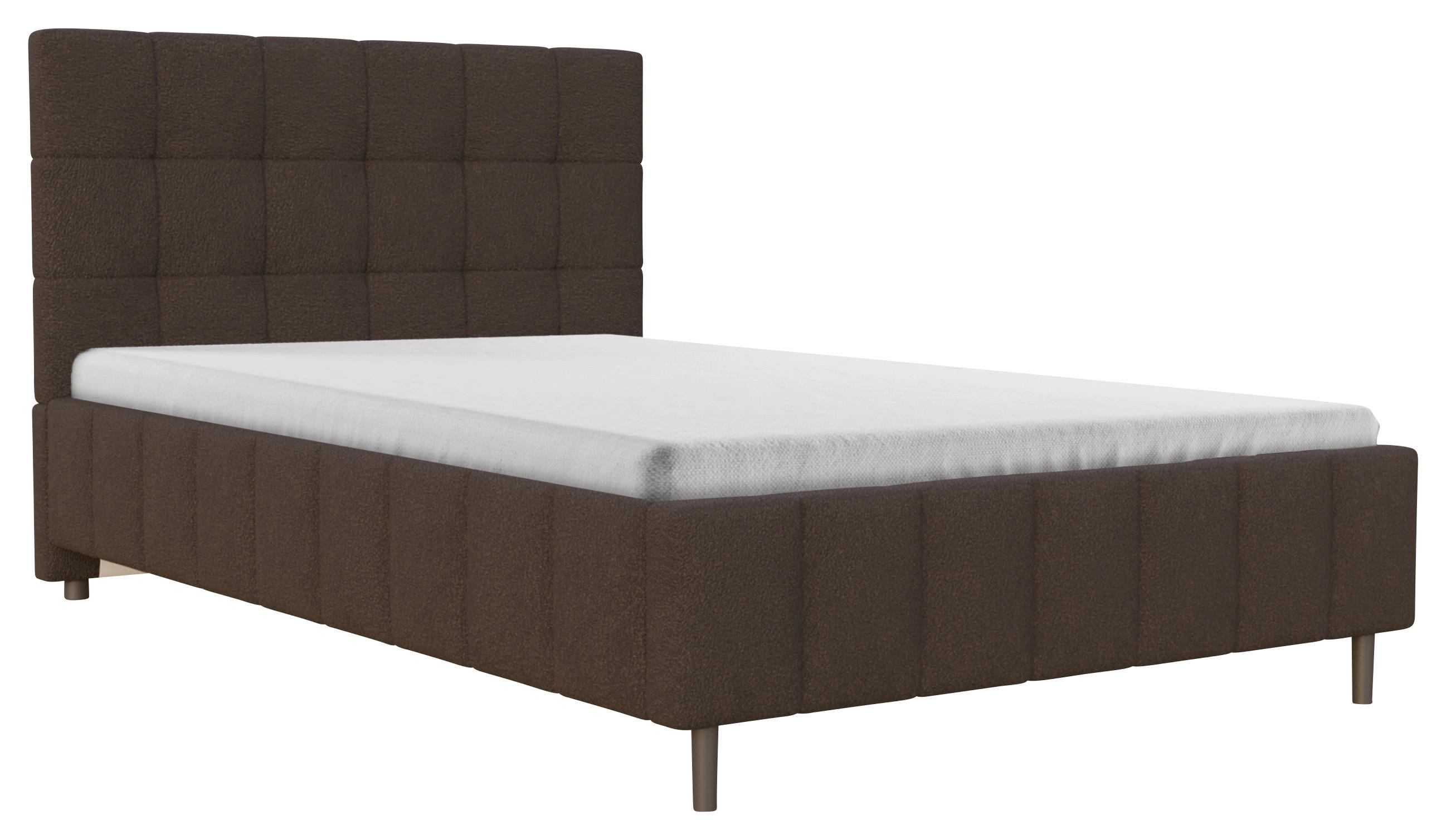 POLSTERBETT 140/200 cm  in Braun  - Schwarz/Naturfarben, MODERN, Holz/Textil (140/200cm) - MID.YOU