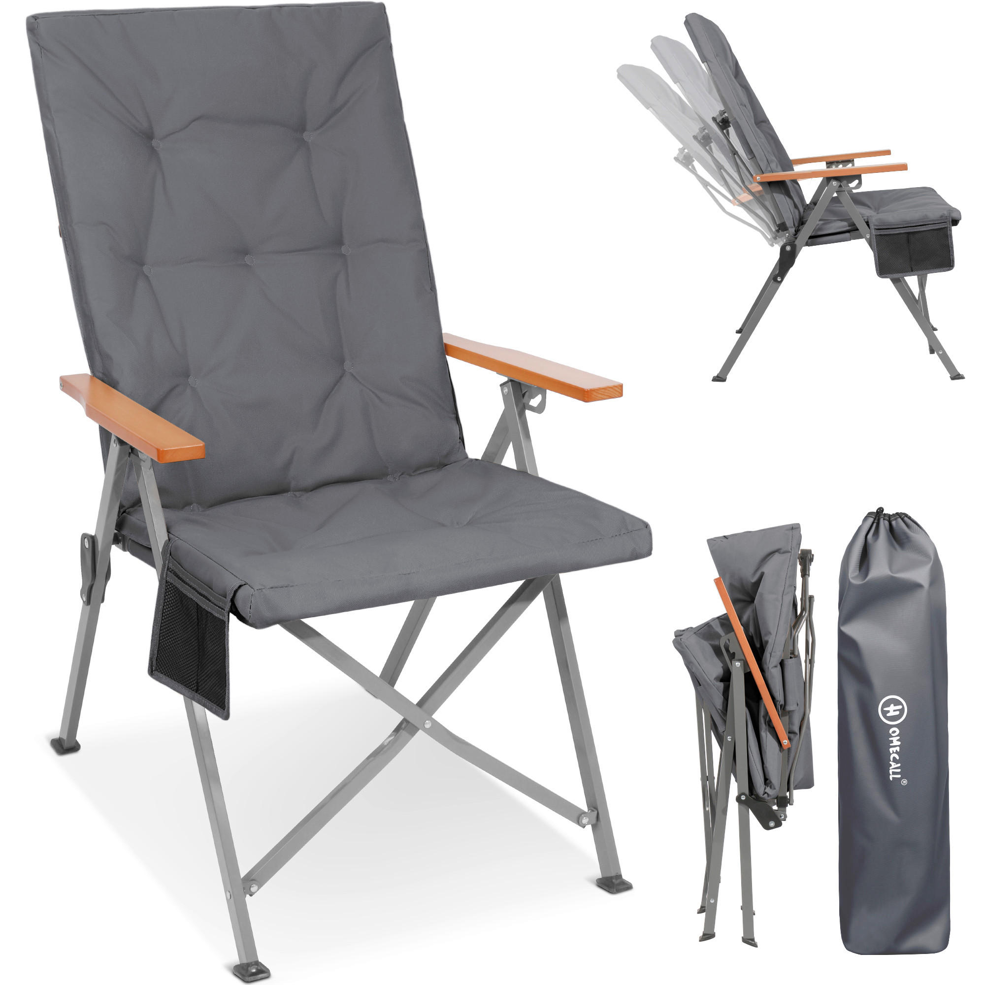 CAMPINGSESSEL - Silberfarben/Grau, Basics, Textil/Metall (54/102/71cm) - Modante