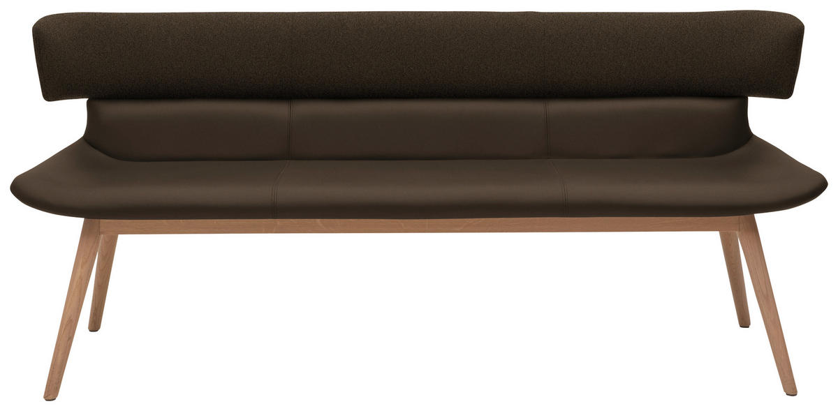 SITZBANK 170/84,5/64,5 cm  in Braun, Eichefarben  - Eichefarben/Braun, Natur, Leder/Holz (170/84,5/64,5cm) - Voglauer