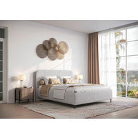 POLSTERBETT 180/200 cm,  in Grau, gepolstertes Kopfteil, Lattenrost, Bettkasten,  - Schwarz/Grau, MODERN, Holz/Textil (180/200cm) - Livetastic