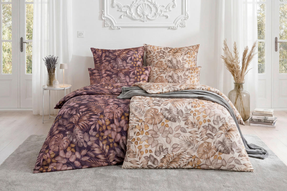 BETTWÄSCHE 3-teilig Atelier Makosatin 140/200 cm  - Naturfarben, Basics, Textil (140/200cm) - Estella