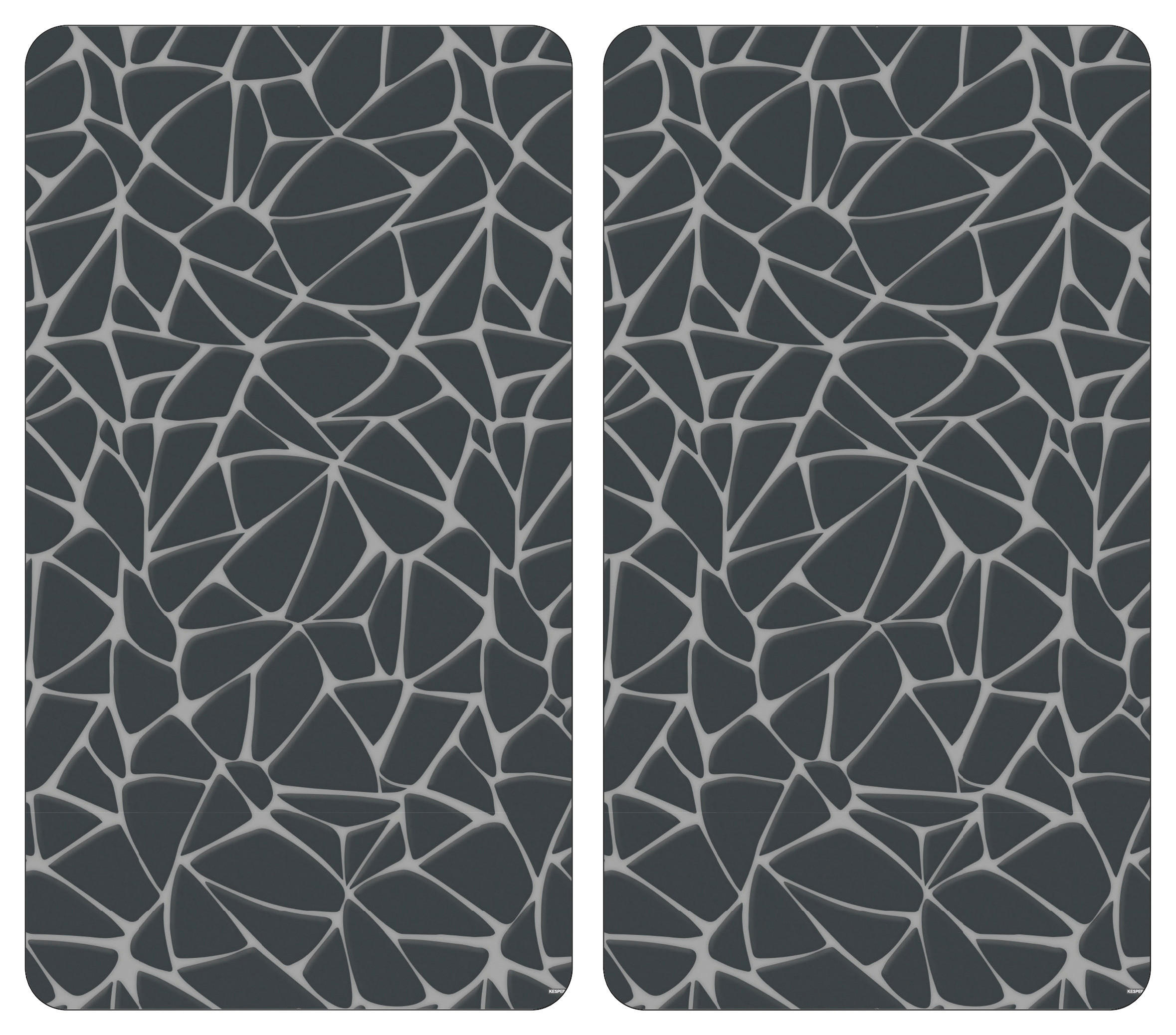 HERDABDECKPLATTE 3753513  - Schwarz/Grau, Basics, Glas (50/28.5/0.4cm) - Kesper