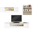 LOWBOARD Hochglanz, matt Eichefarben, Weiß - Eichefarben/Schwarz, Design, Glas/Kunststoff (205/39/50cm) - Set one by Musterrin