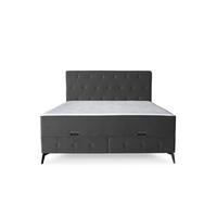 Pat Boxspring, 160/200 cm, antracit - antracit/negru, Basics, lemn/metal (160/200cm) - Hom`in