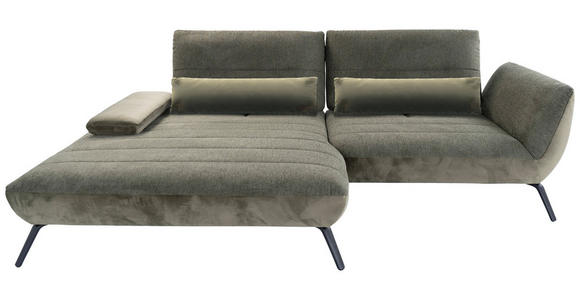 ECKSOFA Olivgrün Webstoff  - Schwarz/Olivgrün, KONVENTIONELL, Textil/Metall (191/273cm) - Carryhome