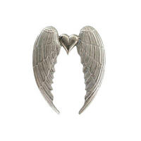 DEKORAČNÍ ANDĚLSKÁ KŘÍDLA - barvy stříbra, Basics, kov (60,5/49/3cm)