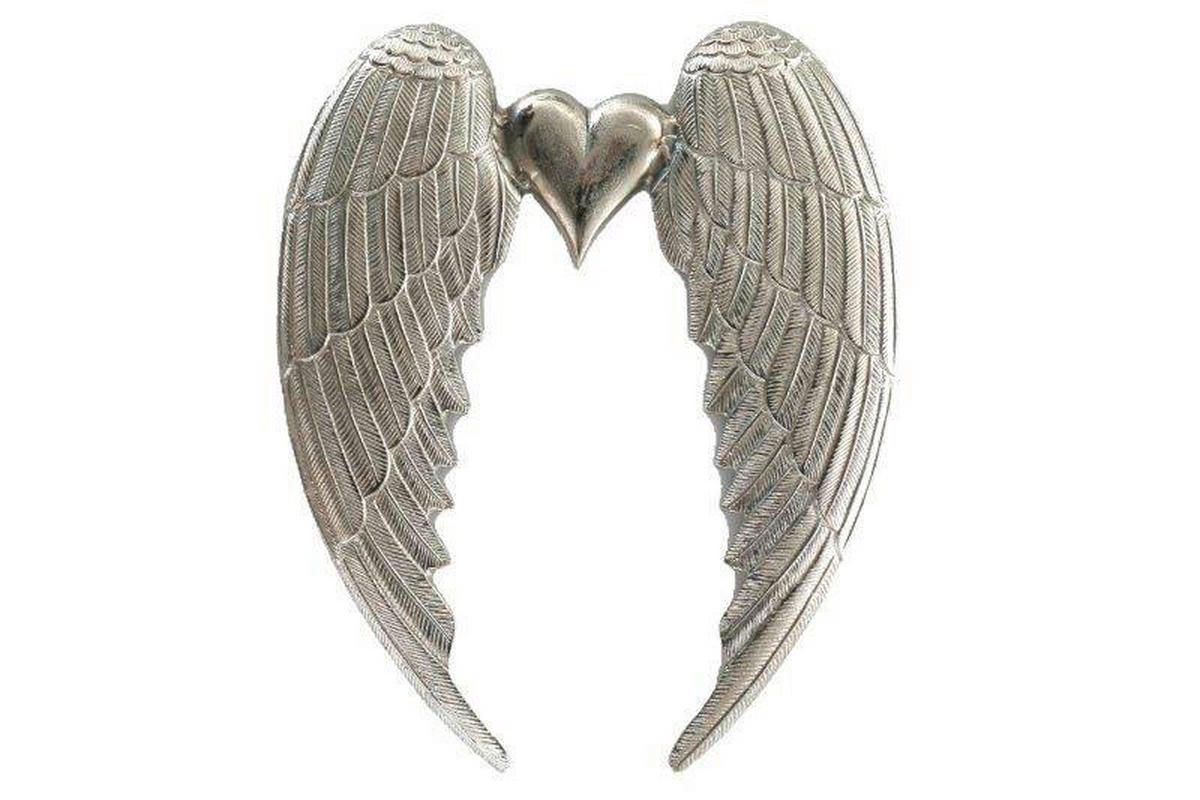 DEKORAČNÍ ANDĚLSKÁ KŘÍDLA - barvy stříbra, Basics, kov (60,5/49/3cm)