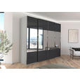 SCHWEBETÜRENSCHRANK  in Schwarz, Seidengrau  - Chromfarben/Seidengrau, Design, Glas/Holzwerkstoff (271/223/68cm) - Novel