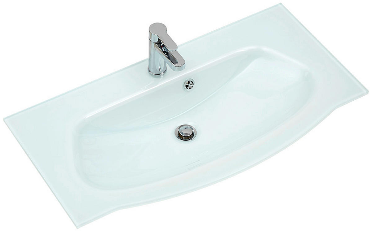 WASCHBECKEN 92/1,5/49,1 cm  - Weiß, Basics, Glas (92/1,5/49,1cm) - Sadena