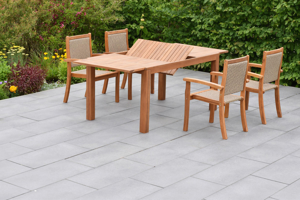 GARTENSET 5-teilig  - Naturfarben, MODERN, Holz/Kunststoff - Gardenson