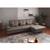 ECKSOFA Grau Kombination Echtleder/Stoff Vliesstoff  - Schwarz/Grau, KONVENTIONELL, Leder/Textil (279/185cm) - Sit & More
