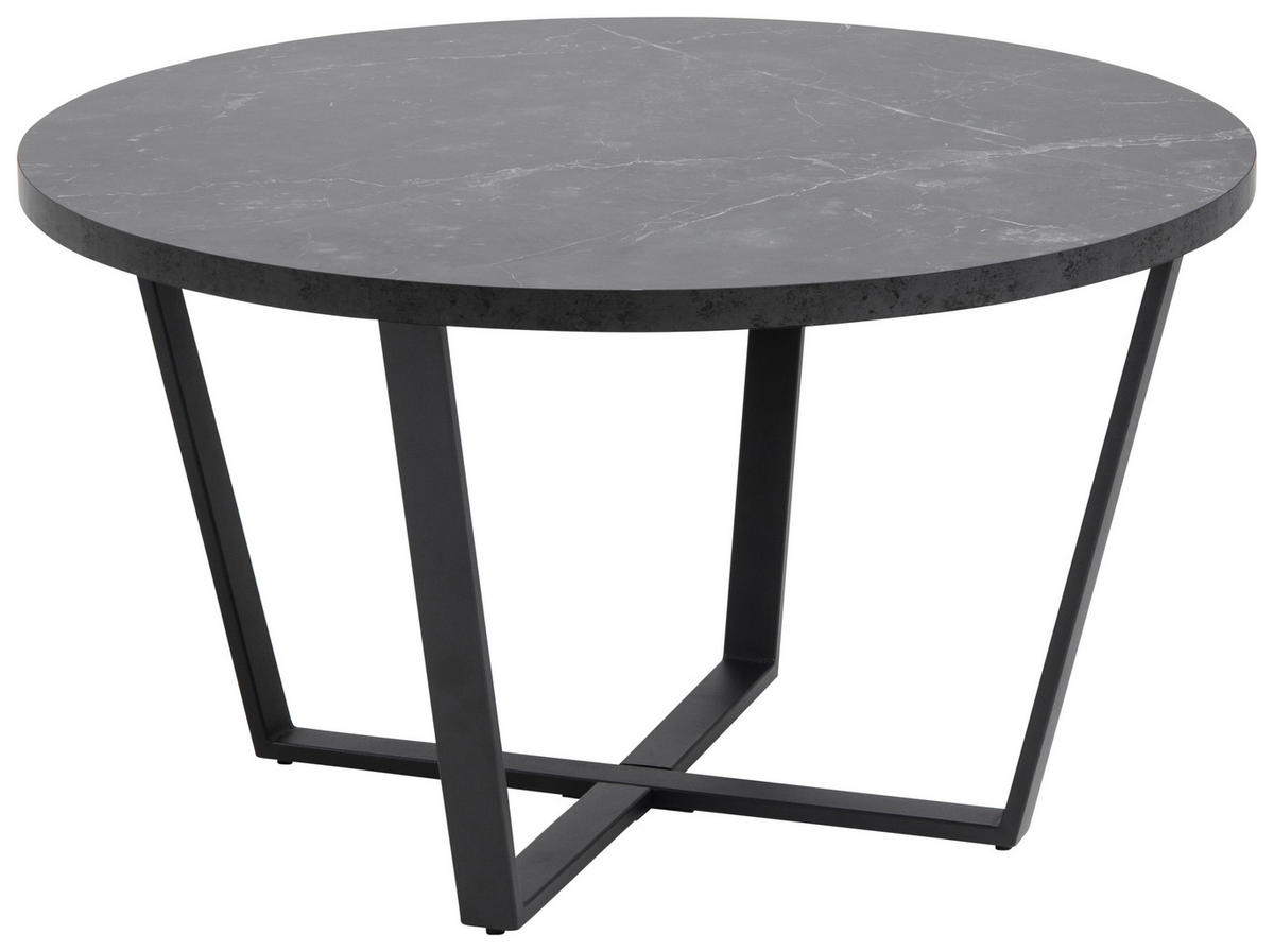 COUCHTISCH in Metall, Holzwerkstoff 77/77/44 cm  - Schwarz, Design, Holzwerkstoff/Metall (77/77/44cm) - MID.YOU