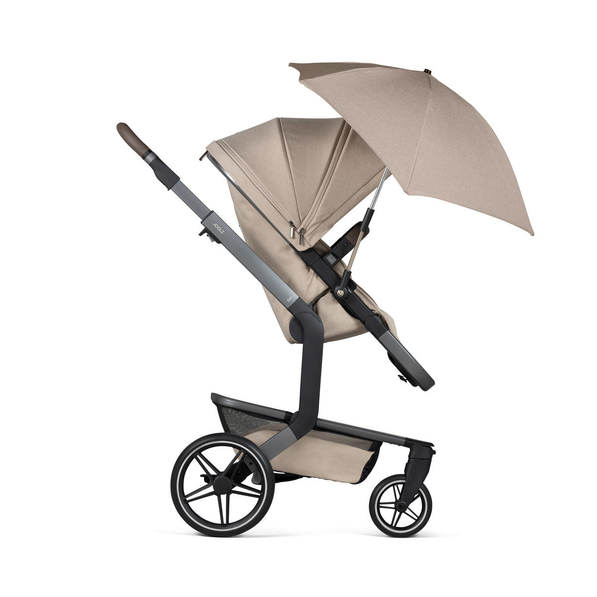 KINDERWAGENSONNENSCHIRM  - Taupe/Silberfarben, Basics, Textil/Metall (68/64/59cm) - Joolz