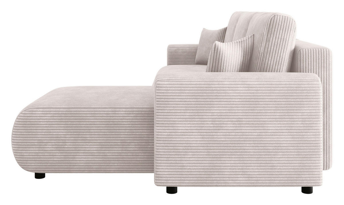 ECKSOFA  in Cord Beige  - Beige/Schwarz, KONVENTIONELL, Kunststoff/Textil (246/152cm) - Xora