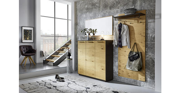 GARDEROBE 220/193/37 cm  - Eichefarben/Anthrazit, Design, Holz (220/193/37cm) - Dieter Knoll