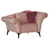 SESSEL Chenille Rosa, Dunkelrosa    - Dunkelrosa/Schwarz, Design, Textil/Metall (138/83/85cm)