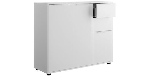 KOMMODE in 106,7/87/35,3 cm - Weiß Hochglanz/Schwarz, Design, Holzwerkstoff/Kunststoff (106,7/87/35,3cm) - Carryhome