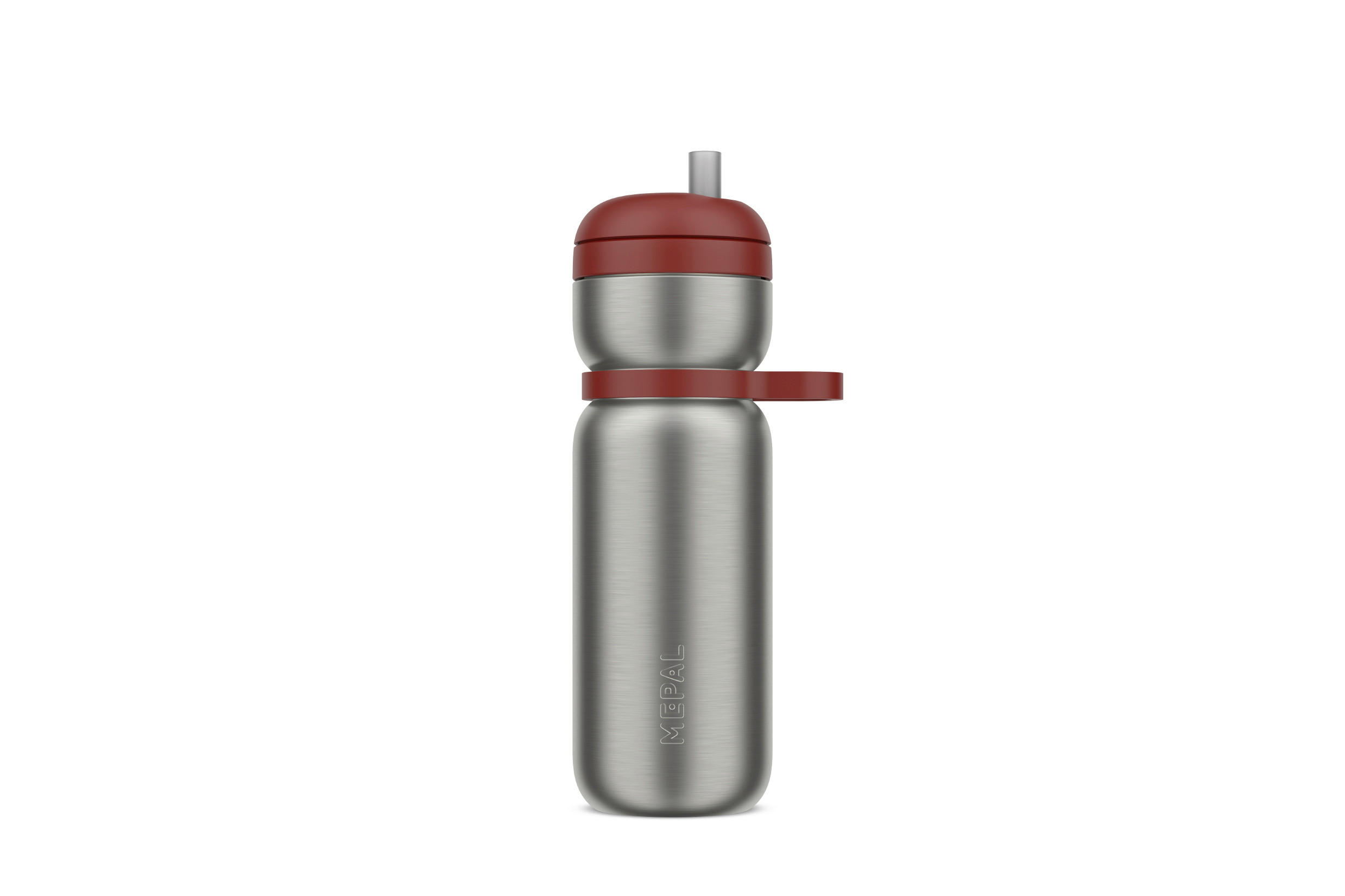 UNIVERZÁLNA FĽAŠA 0,6 l - farba ušľachtilej ocele/červená, kov/plast (0,6l) - Mepal