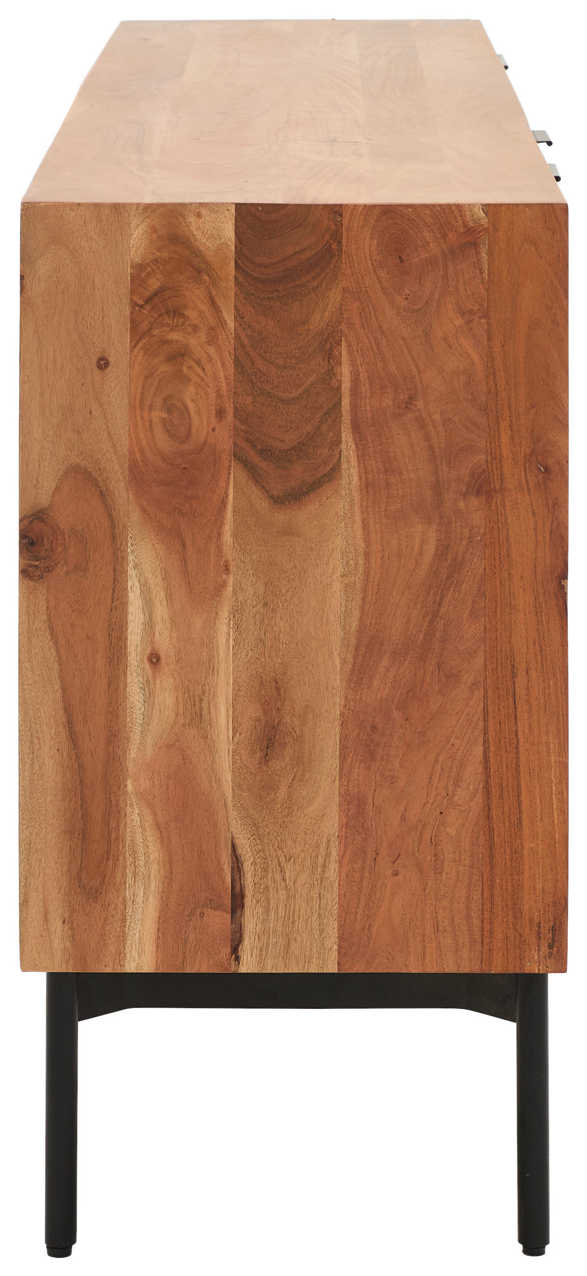 SIDEBOARD Doha  in 180/82/42 cm  - Schwarz/Naturfarben, KONVENTIONELL, Holz/Metall (180/82/42cm) - Livetastic