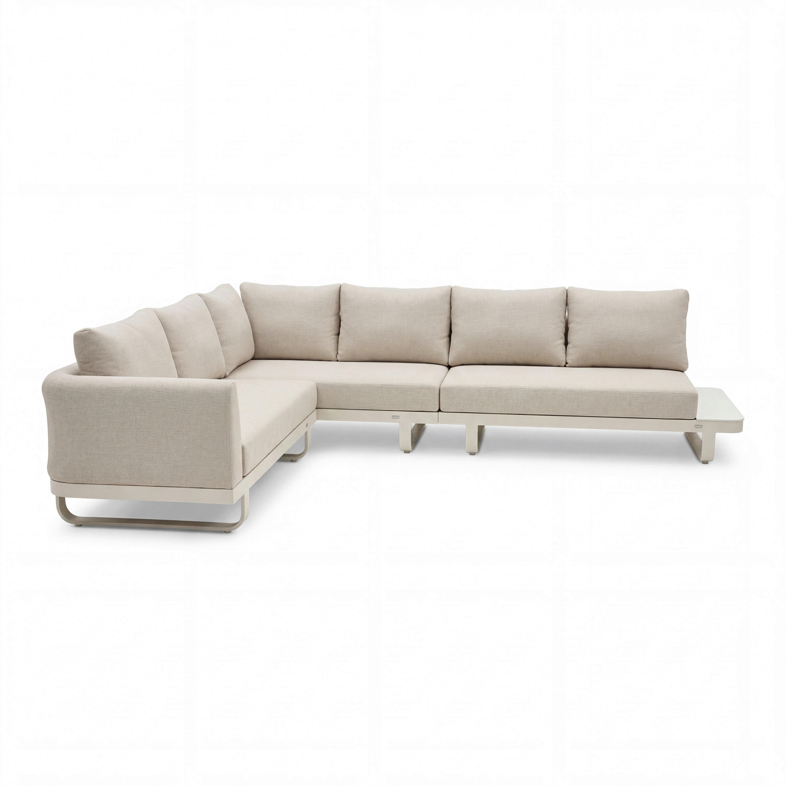 LOUNGEGARNITUR   Aluminium  - Sandfarben, MODERN, Kunststoff/Metall (320/69/242cm) - Gardenson