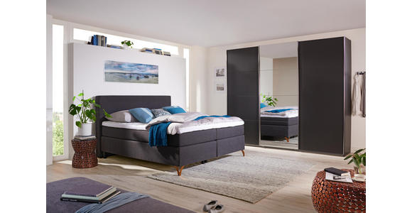 BOXSPRINGBETT 180/200 cm in Anthrazit - Anthrazit/Kupferfarben, KONVENTIONELL, Textil/Metall (180/200cm) - Esposa