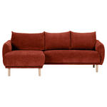 ECKSOFA Rostfarben Flachgewebe  - Rostfarben/Buchefarben, KONVENTIONELL, Holz/Textil (144/230cm) - Carryhome