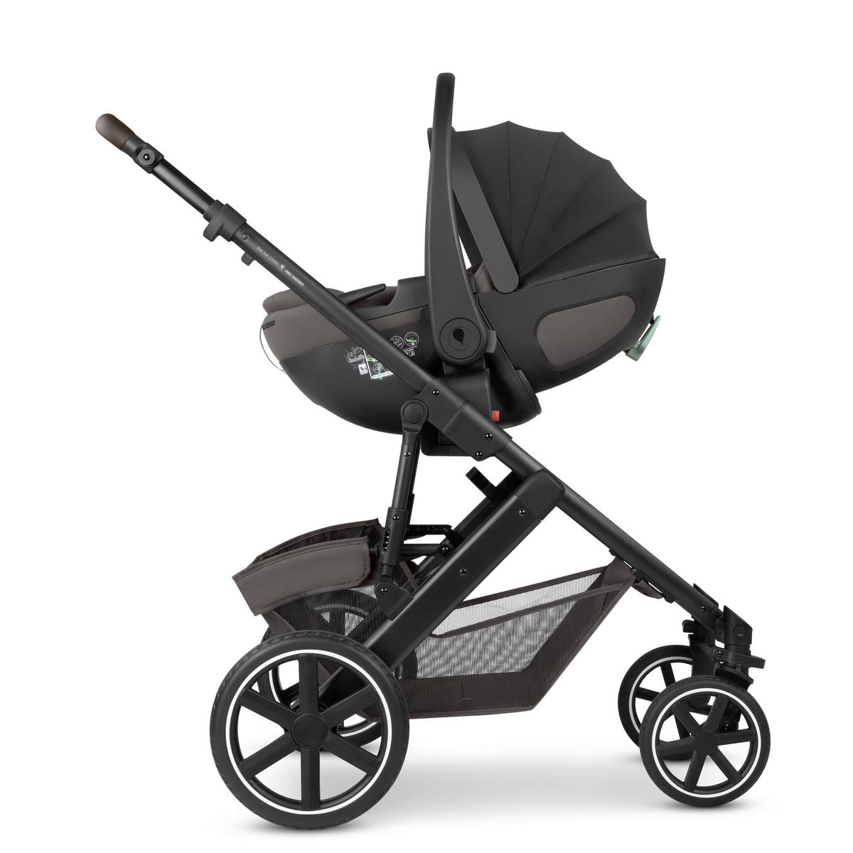 KINDERWAGENSET Salsa Core All in One  - Schwarz/Braun, Basics, Textil/Metall (63/123/97cm) - ABC Design