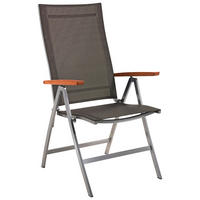 GARTENKLAPPSESSEL Metall, Textil Silberfarben, Taupe  - Taupe/Edelstahlfarben, Design, Holz/Textil (60/112/73cm)