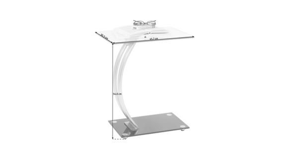 BEISTELLTISCH 30,5/45,7/54,6 cm Klar, Schwarz, Silberfarben rechteckig - Klar/Silberfarben, Design, Glas/Metall (30,5/45,7/54,6cm) - Xora