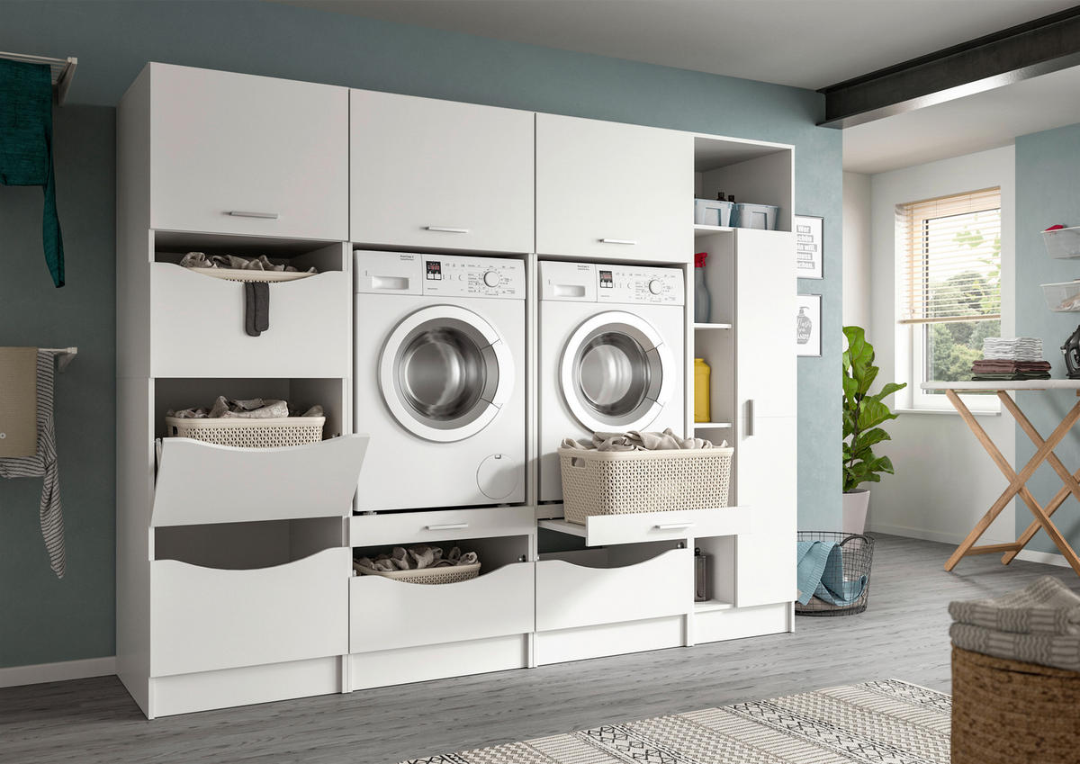 HAUSWIRTSCHAFTSRAUM 233/195/68 cm Weiss  - Weiss, Basics, Holzwerkstoff (233/195/68cm) - MID.YOU