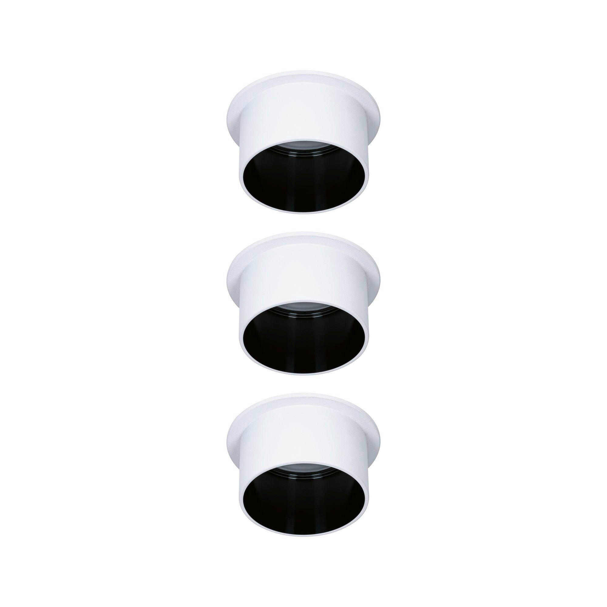 DECKENLEUCHTE 93377 6,8 cm  - Schwarz/Weiß, Basics, Metall (6,8cm) - Paulmann
