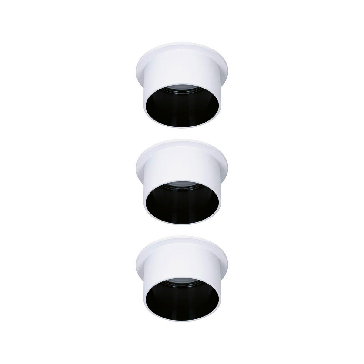 DECKENLEUCHTE 93377 6,8 cm  - Schwarz/Weiß, Basics, Metall (6,8cm) - Paulmann