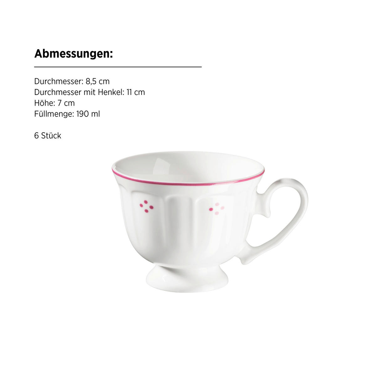 KAFFEESERVICE Rot, Weiß LOVA 18-teilig  - Rot/Weiß, Basics, Keramik - Mäser