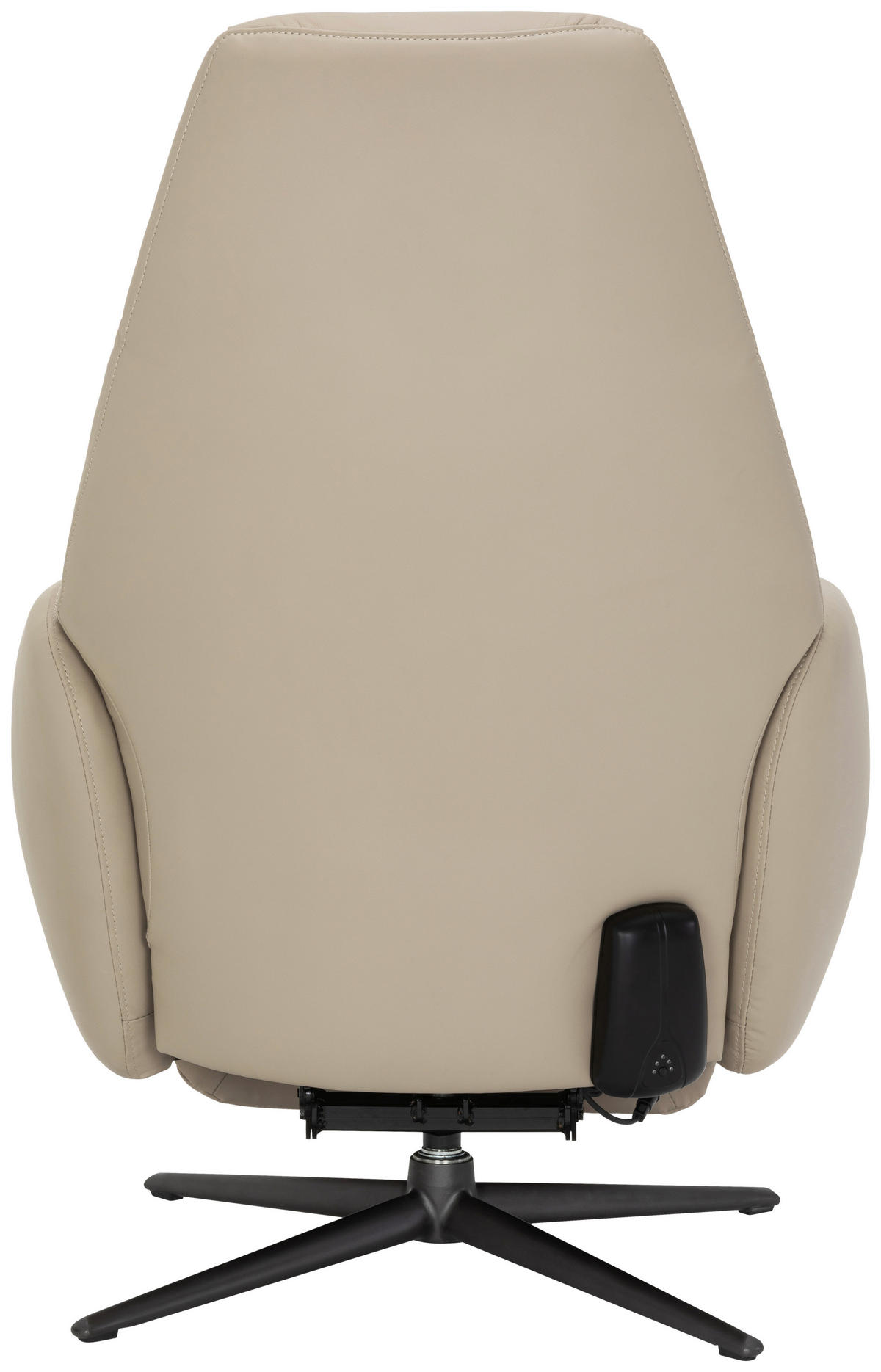 RELAXSESSEL Lederlook Echtleder    - Beige/Schwarz, KONVENTIONELL, Leder/Textil (73/112/86cm) - Livetastic