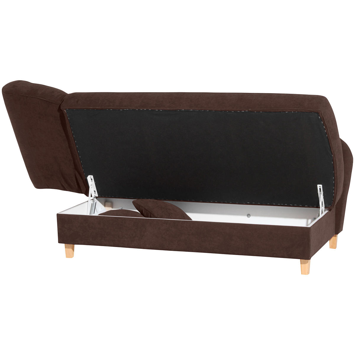 RÉCAMIERE in Velours Braun  - Buchefarben/Braun, Design, Holz/Textil (190/88/82cm) - Max Winzer