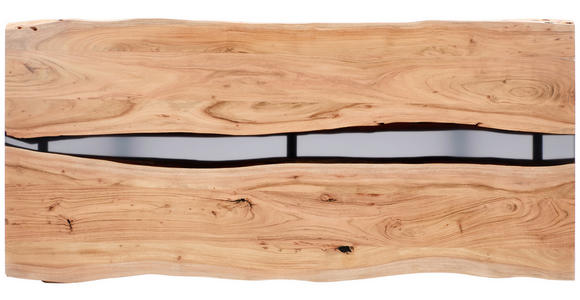 ESSTISCH in Holz, Metall 220/100/76 cm  - Schwarz/Akaziefarben, LIFESTYLE, Holz/Metall (220/100/76cm) - Linea Natura