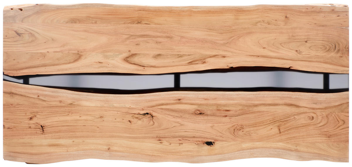 ESSTISCH in Holz, Metall 220/100/76 cm   - Schwarz/Akaziefarben, Lifestyle, Holz/Metall (220/100/76cm) - Linea Natura