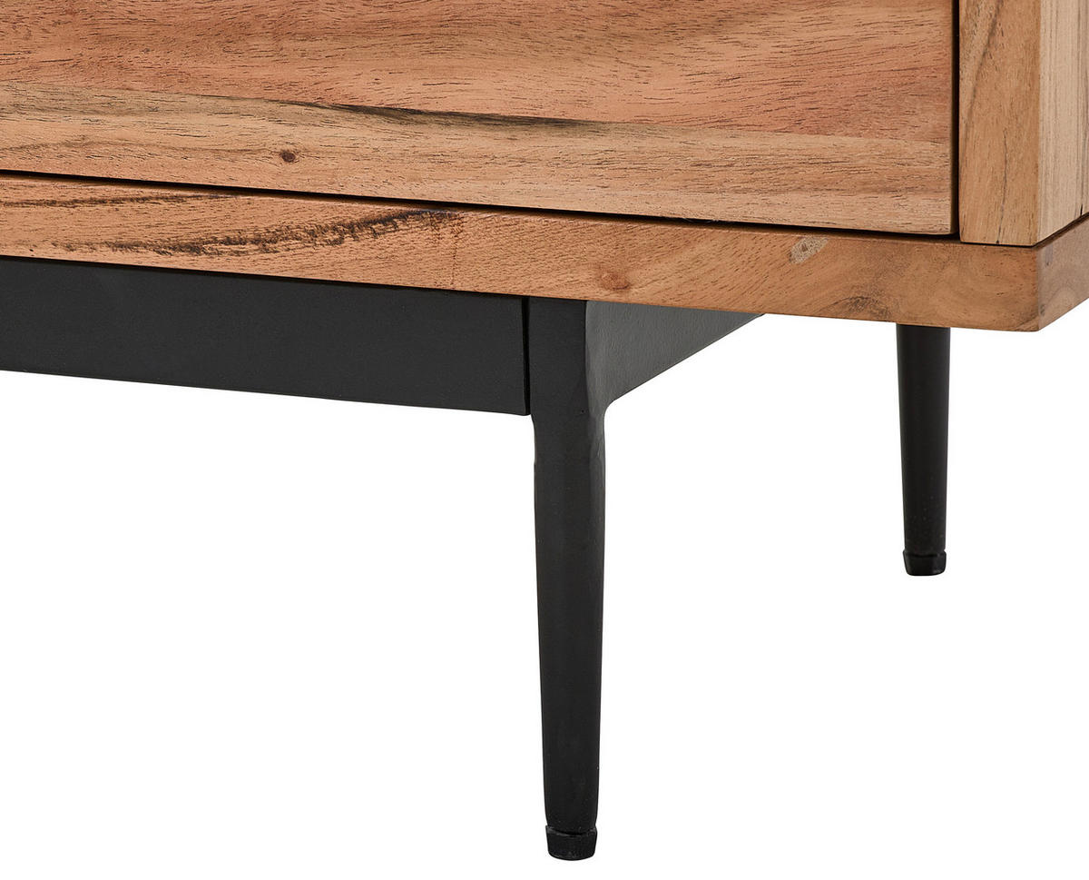 SIDEBOARD  in 160/76/40 cm  - Schwarz/Naturfarben, LIFESTYLE, Holz/Metall (160/76/40cm) - Livetastic