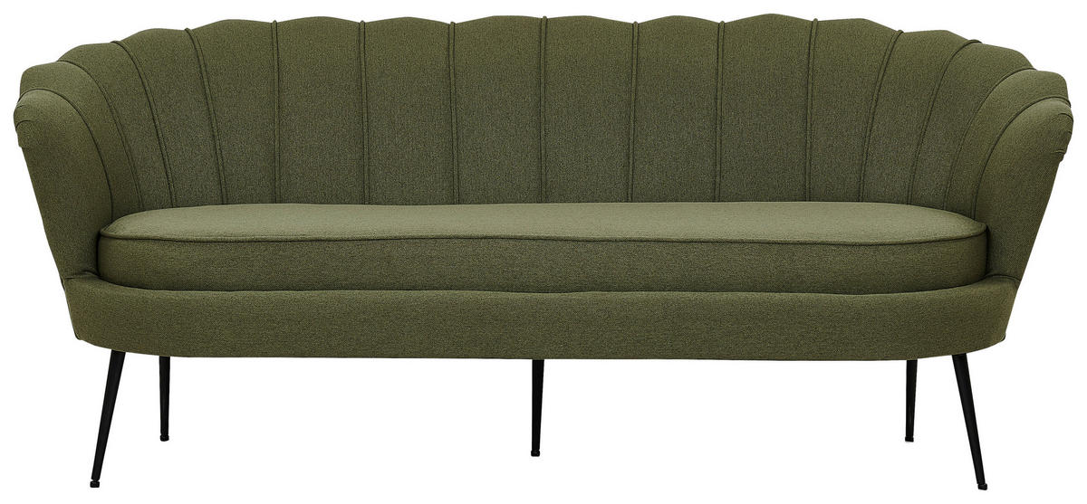 2-SITZER-SOFA Schwarz, Olivgrün  - Schwarz/Olivgrün, Design, Textil/Metall (180/78.5/78cm) - Livetastic