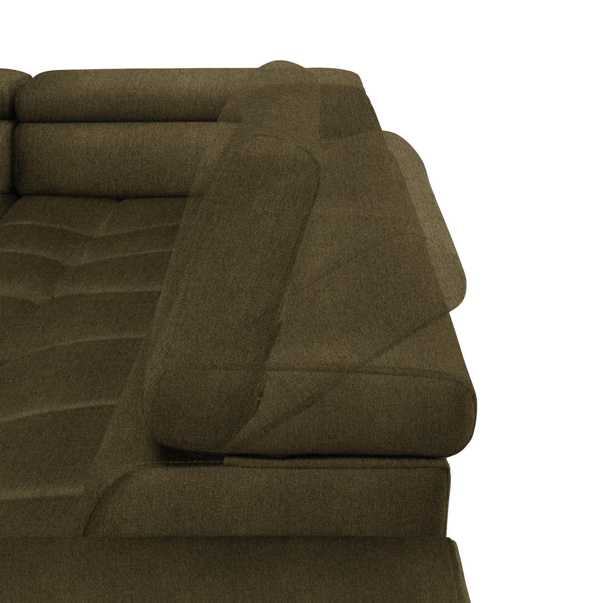 ECKSOFA in Webstoff Olivgrün  - Schwarz/Olivgrün, Design, Textil/Metall (216/300cm) - Welnova