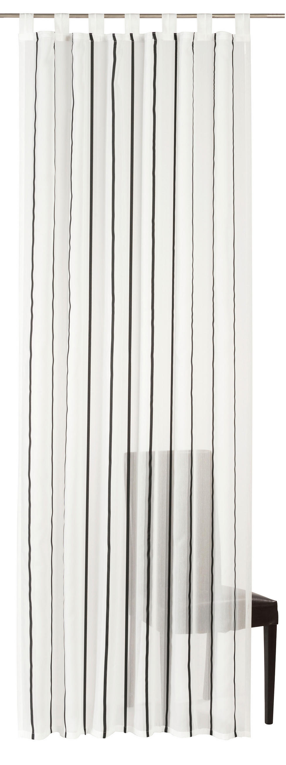 SCHLAUFENSCHAL  halbtransparent   140/255 cm 2 Stück  - Braun/Weiß, Basics, Textil (140/255cm)