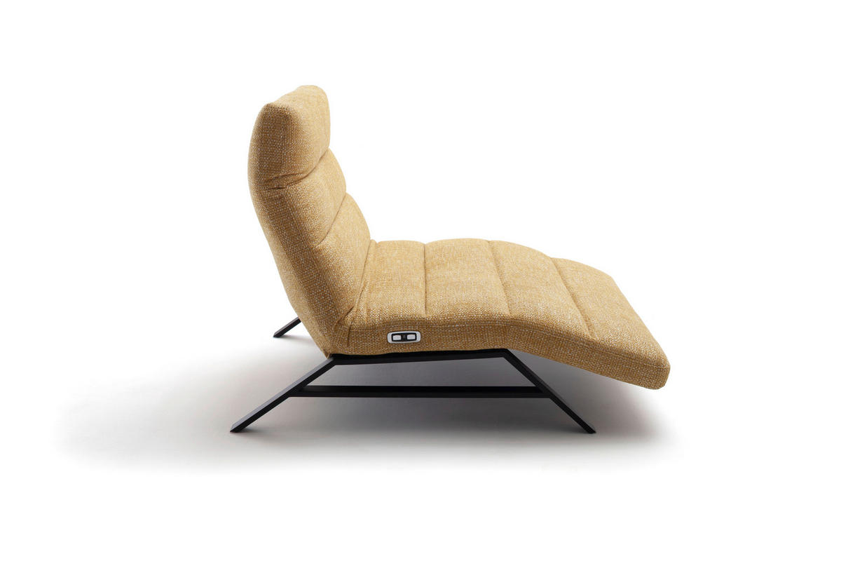 RELAXLIEGE 120/54-113/158-198 cm  in Chenille Gelb  - Gelb/Schwarz, Design, Textil/Metall (120/54-113/158-198cm) - Pure Home Lifestyle