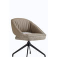 ARMLEHNSTUHL  Sitzfläche 360° drehbar, automatische Rückholfunktion Webstoff Echtleder  - Beige/Schwarz, Design, Leder/Textil (61/81/66cm) - Dieter Knoll