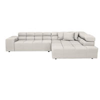 ECKSOFA Beige Flachgewebe  - Beige/Schwarz, Design, Kunststoff/Textil (317/213cm) - Hom`in