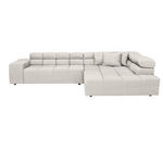 ECKSOFA in Flachgewebe Beige  - Beige/Schwarz, Design, Kunststoff/Textil (317/213cm) - Hom`in